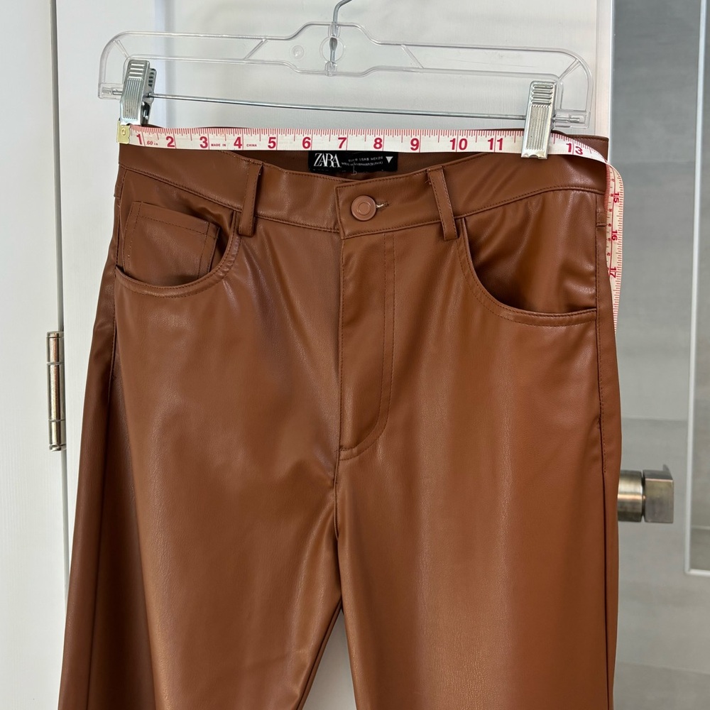 Brown Faux Leather Pants - Picture 3 of 3